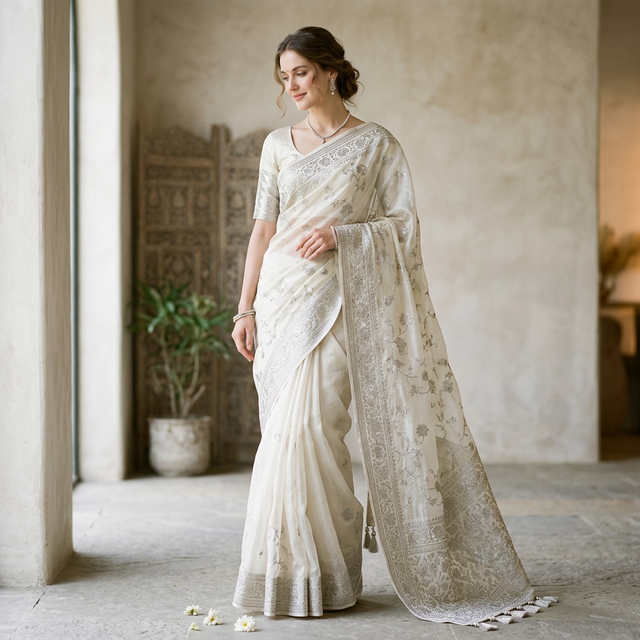 Ivory Chanderi Elegance